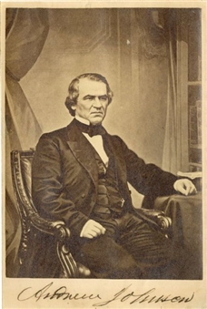 Andrew Johnson Signed Cabinet Card Photograph
